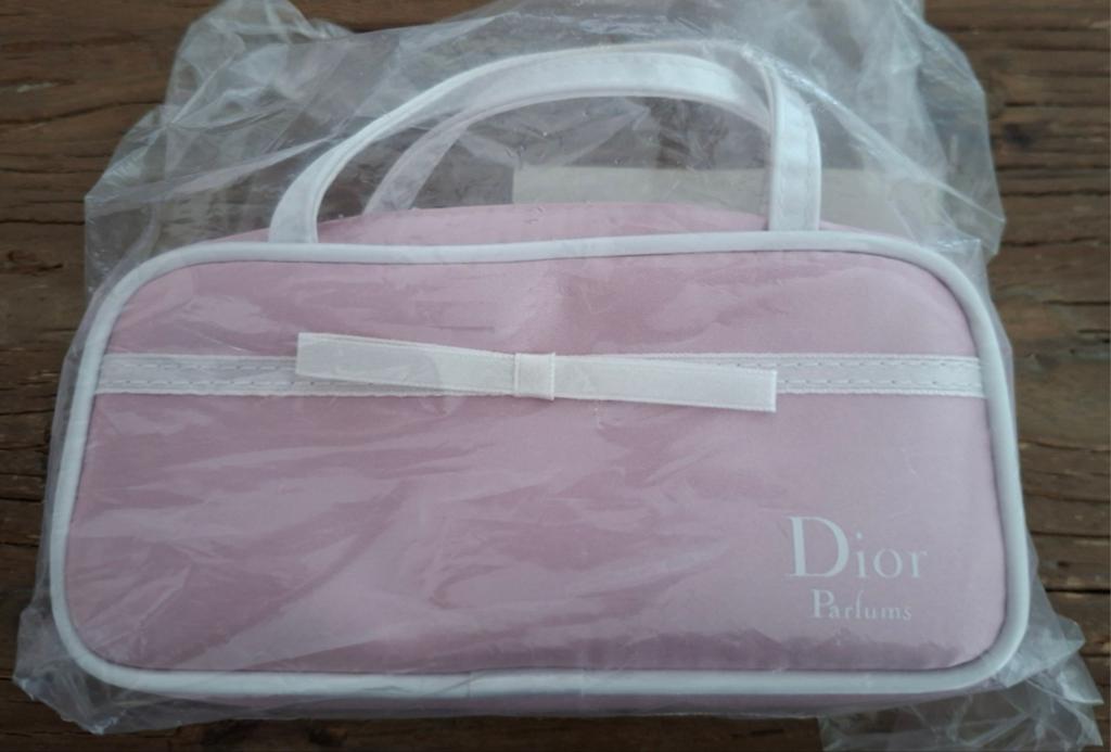 Vintage Dior miniaturen Parfums Make-up Tasje Roze, Verzamelen, Parfumverzamelingen, Ophalen, Nieuw, Miniatuur