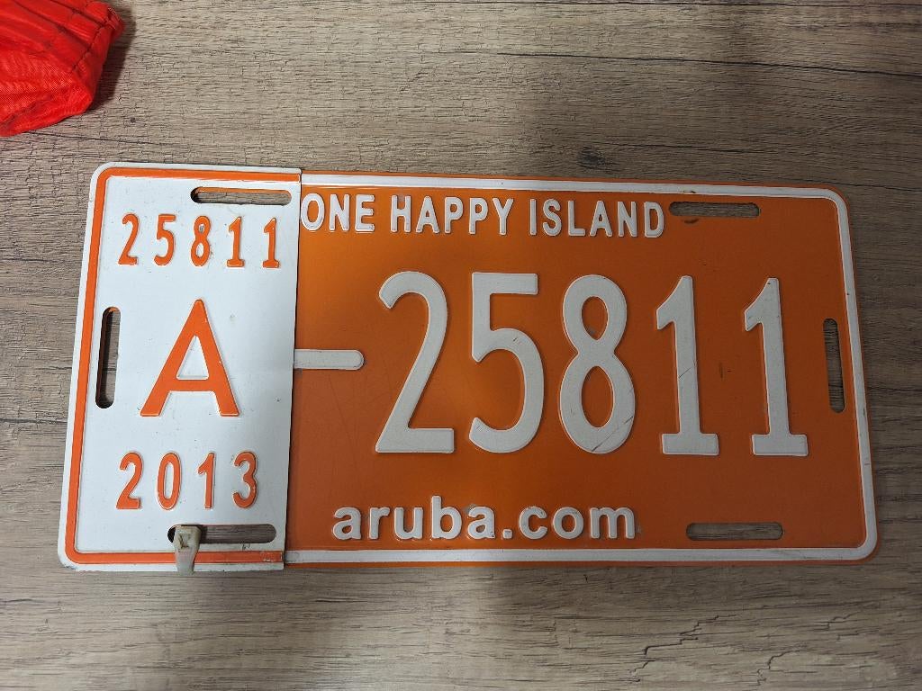 Oude metalen Aruba auto nummerplaat uit 2013, Ophalen of Verzenden, Gebruikt, Auto's