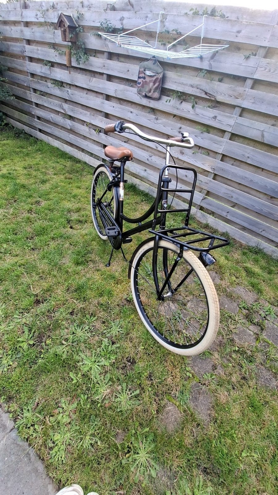 Zwarte transportfiets - Zadel beschadigd, verder goed, Terugtraprem, Gebruikt, Versnellingen, 50 tot 53 cm