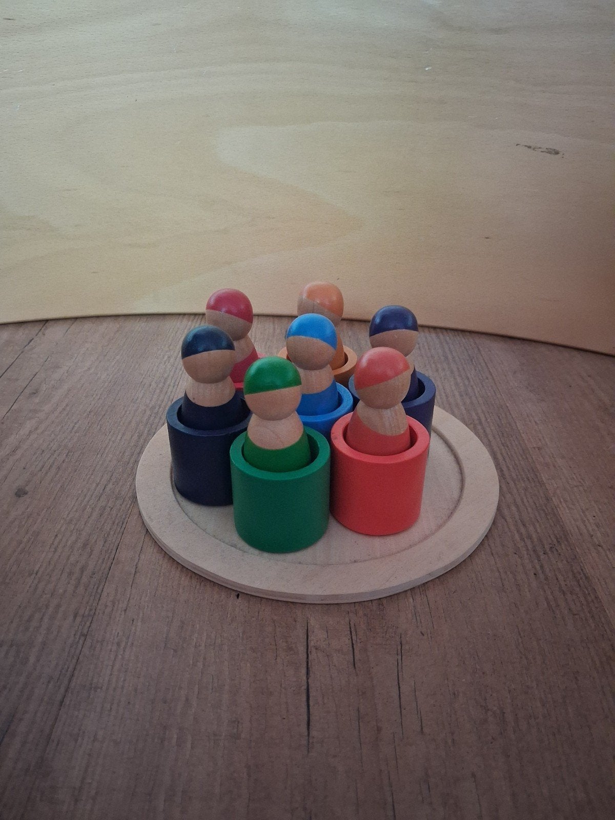 Houten poppetjes met bakjes, Kinderen en Baby's, Speelgoed | Houten speelgoed, Ophalen