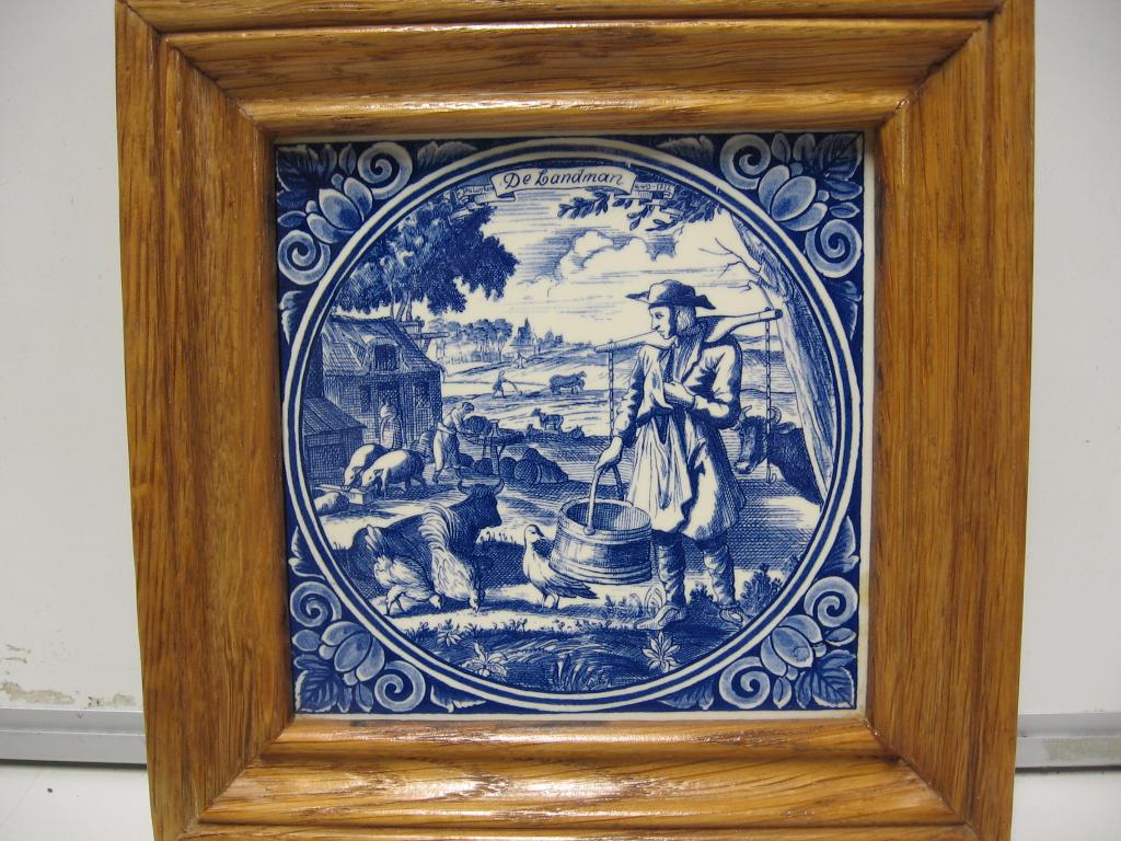 Delfts Blauw Wandbord ´de landman´, Antiek en Kunst, Antiek | Wandborden en Tegels, Ophalen of Verzenden