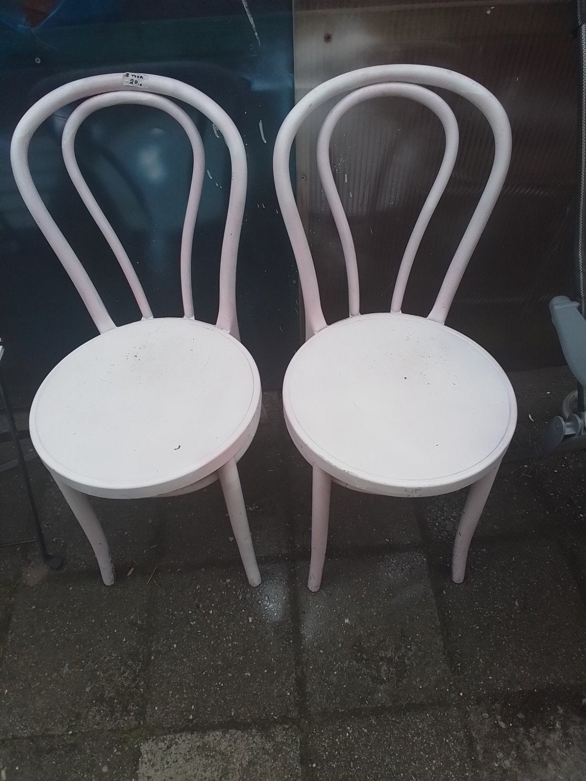 2 sets bistro stoelen, waarvan 1 set inklapbaar, Gebruikt, Overige kleuren, Ophalen of Verzenden, Vier