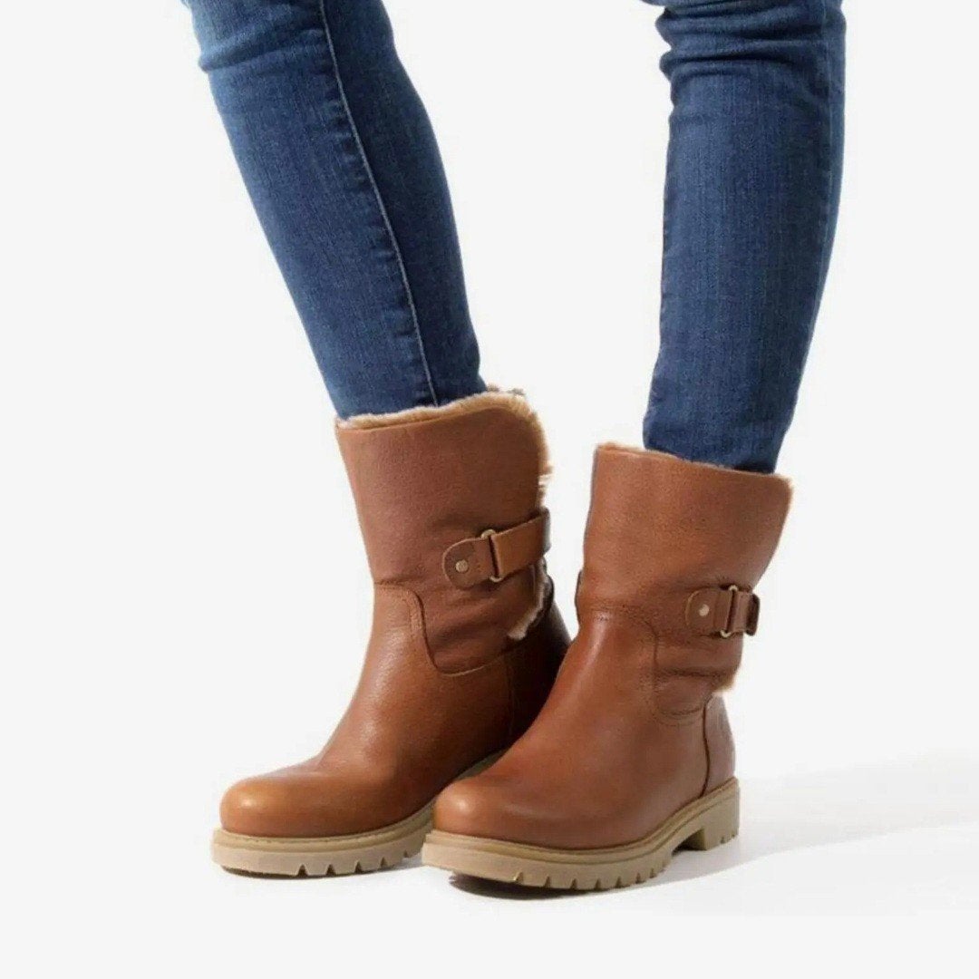 panama jack Felicia boots 40 bruin leer met bont ibiza boho, Bruin, Lage of Enkellaarzen, Ophalen of Verzenden, Panama Jack