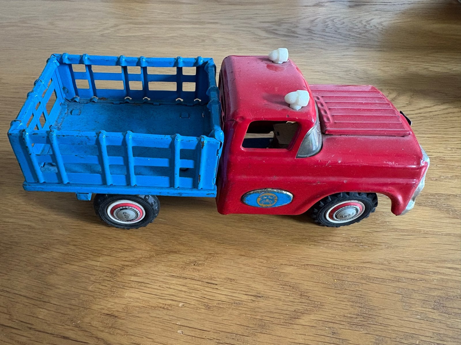 Vintage blikken speelgoed vrachtwagen, Ophalen of Verzenden, Gebruikt