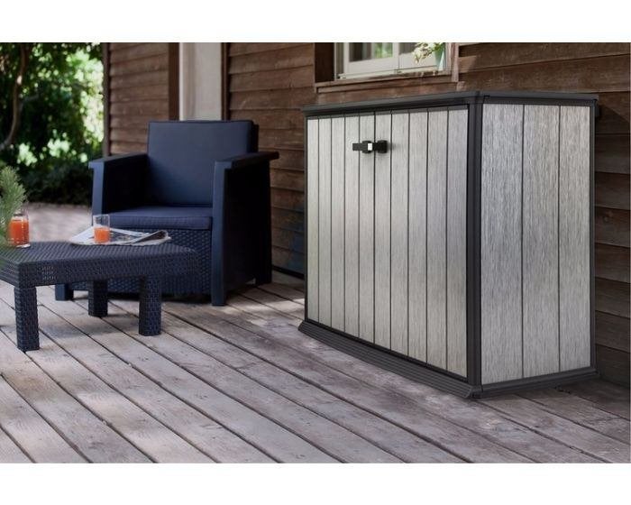 Keter opbergkast Patio Store - Kunststof - Grijs - 1000L, Ophalen, Zo goed als nieuw, Kunststof, Overige typen