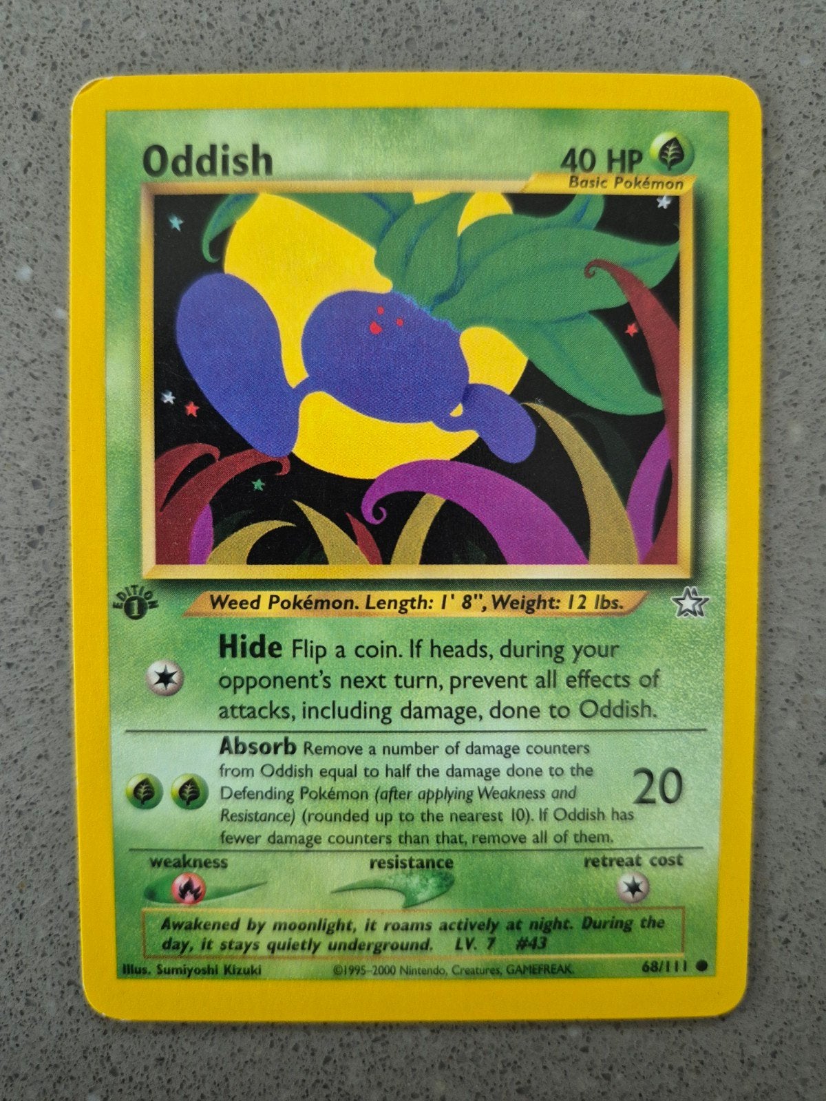 Oddish Pokémon Kaart - First Edition (1995-2000), Hobby en Vrije tijd, Verzamelkaartspellen | Pokémon, Ophalen of Verzenden, Zo goed als nieuw