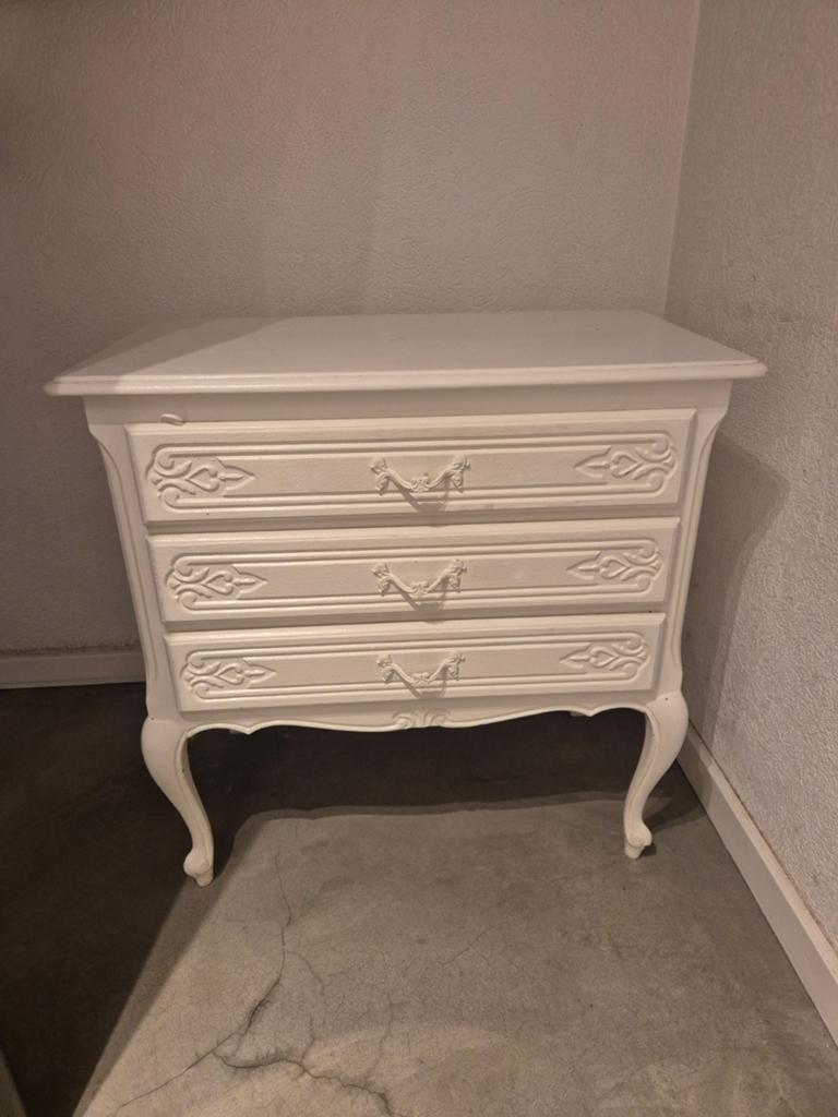 Brocante ladenkast wit, Huis en Inrichting, Kasten | Ladekasten, Ophalen, Gebruikt, 50 tot 100 cm, 3 of 4 laden