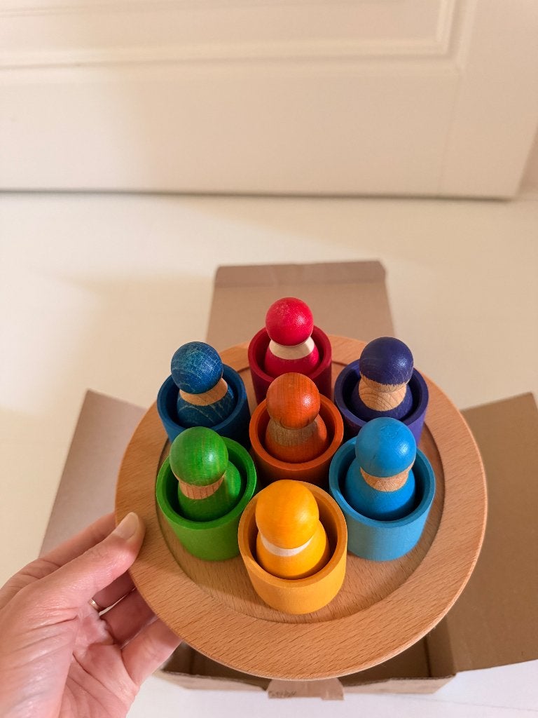 Grimms houten setje met poppetjes, Ophalen, Zo goed als nieuw