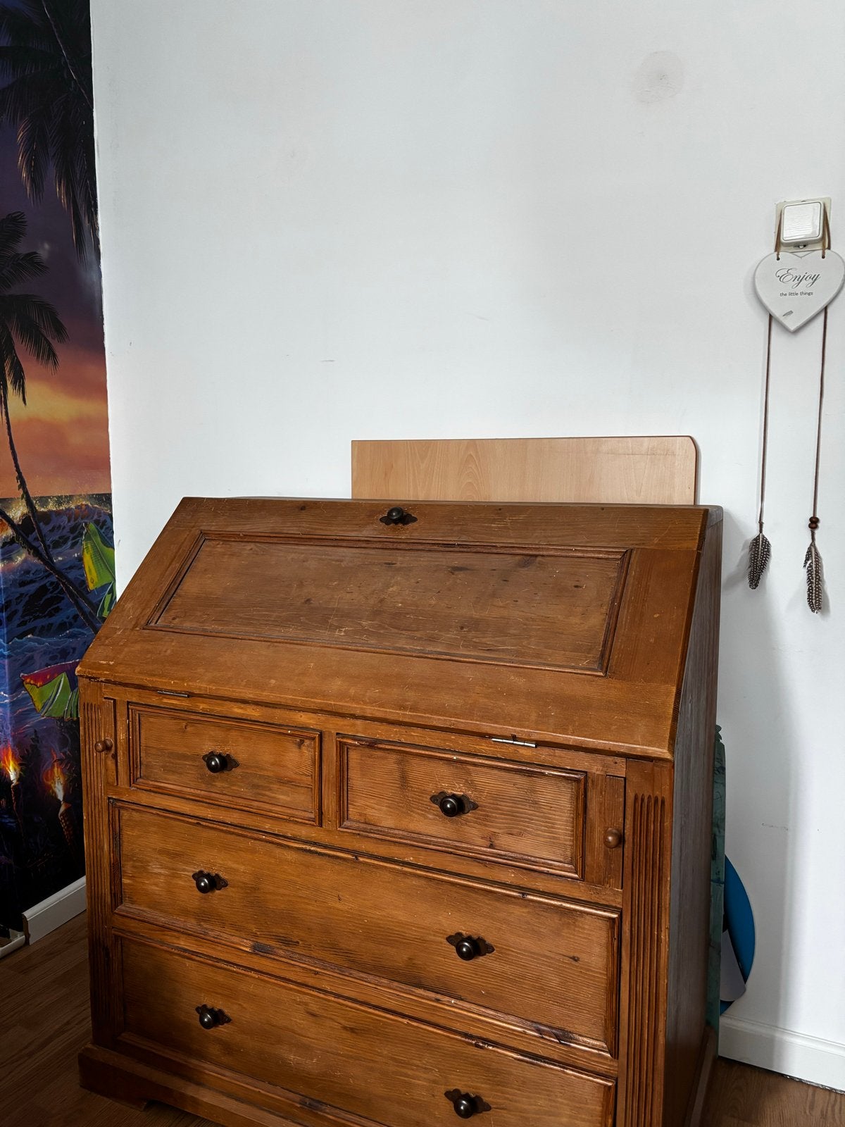 Houten Secretaris Bureau - 100x100x60 cm - Goede Staat, Huis en Inrichting, Ophalen, Zo goed als nieuw