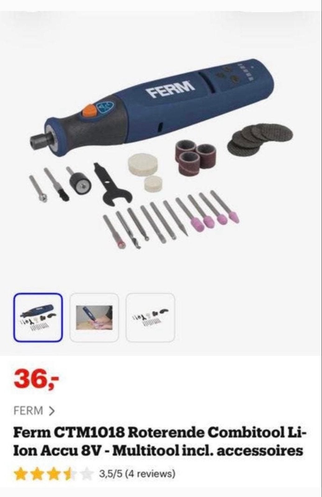 Ferm CTM1018 Roterende Combitool Li-Ion Accu 8V - Multitool, Doe-het-zelf en Verbouw, Ophalen of Verzenden, Nieuw