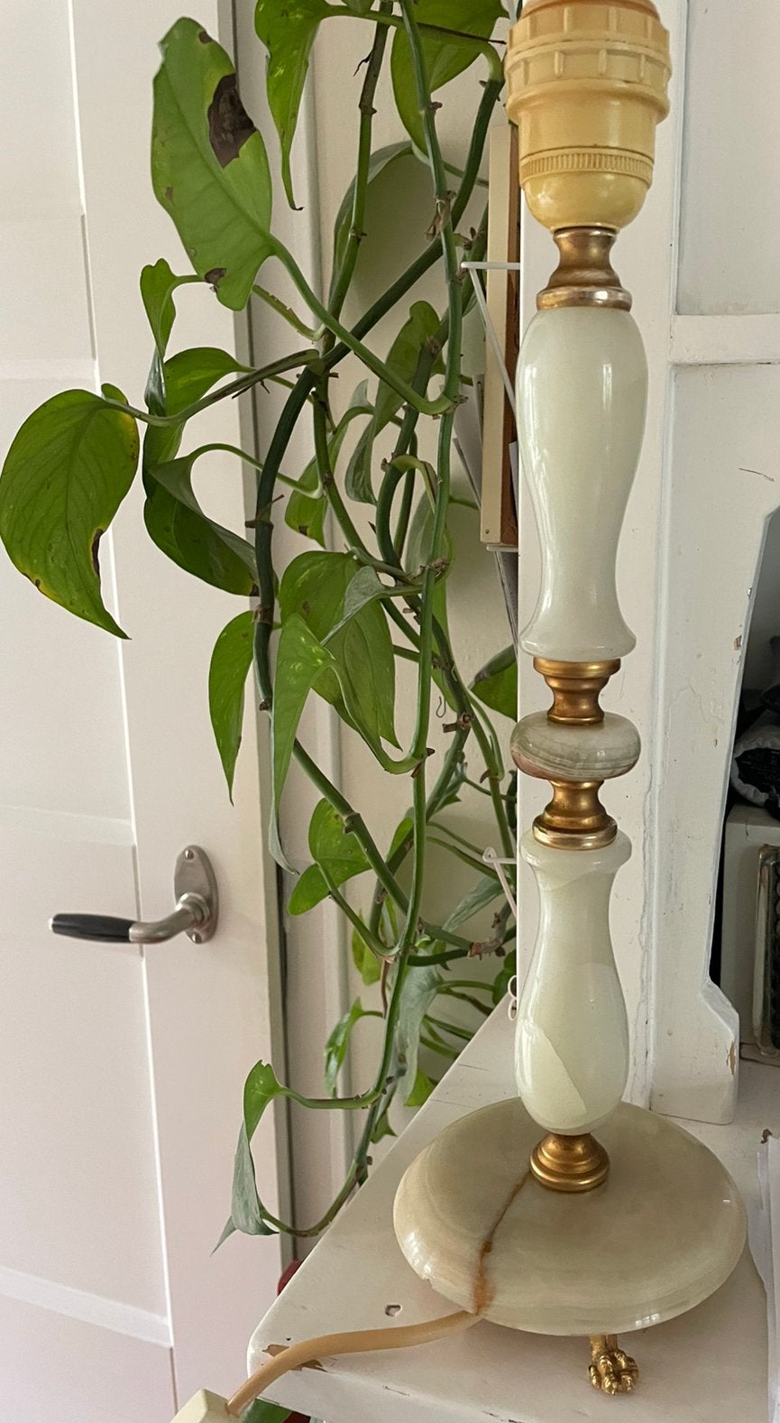 Vintage tafellamp onyx, Ophalen of Verzenden