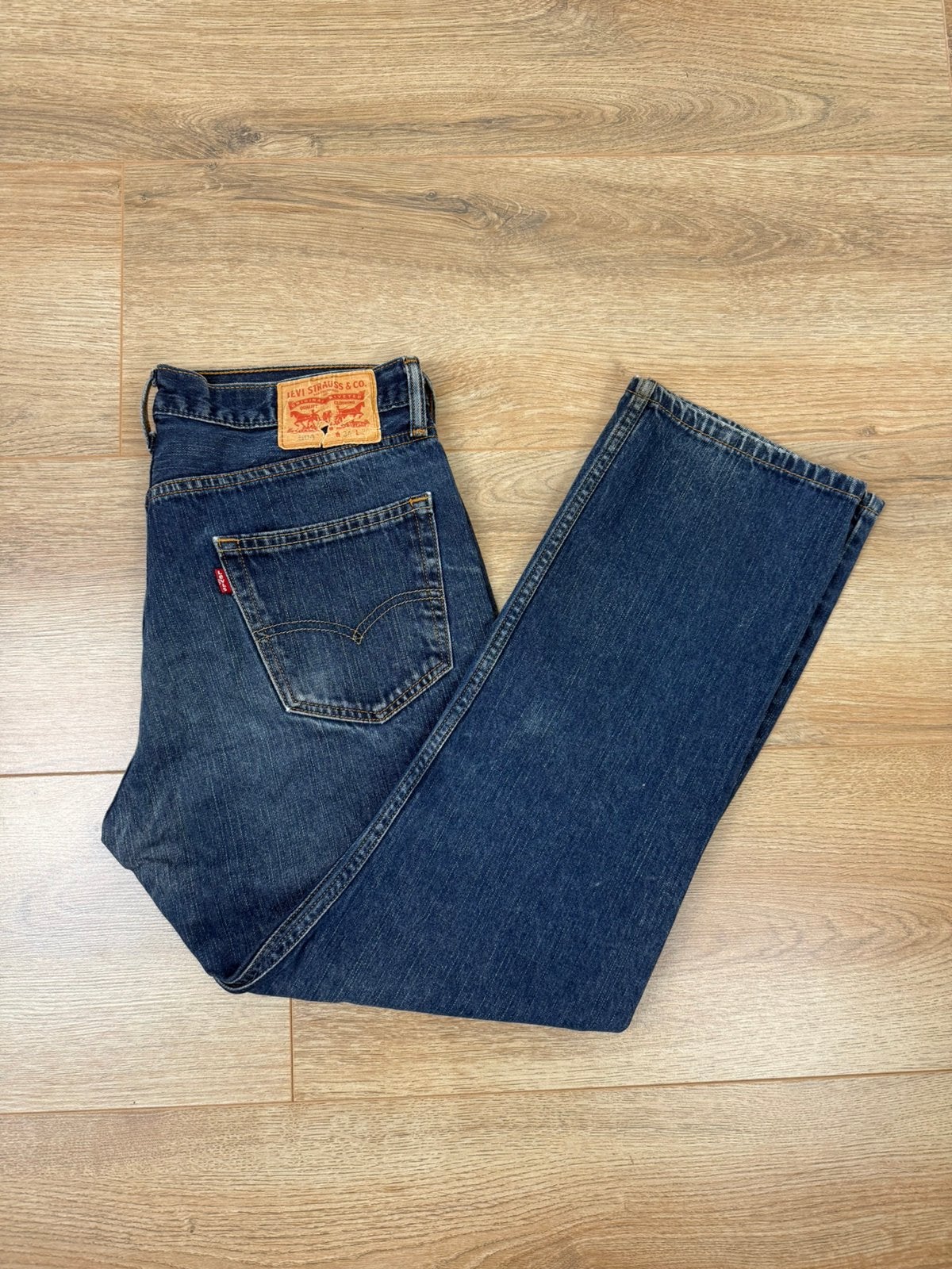 Levis 504 Spijkerbroek donkerblauw W34/L30, Verzenden, Zo goed als nieuw, Blauw, W33 - W34 (confectie 48/50)