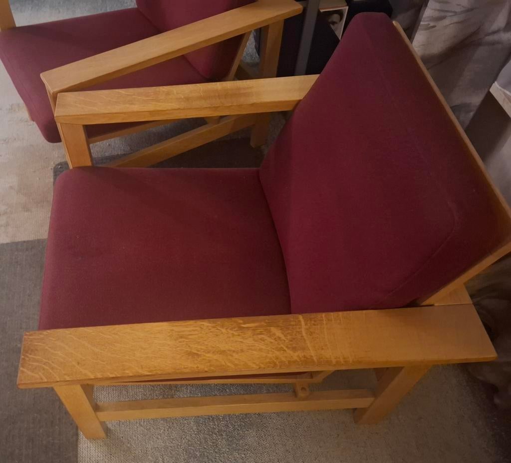 Originele set Fredericia Model 2451 fauteuils – Søren Holst, Huis en Inrichting, Ophalen, Gebruikt, 75 tot 100 cm, Stof