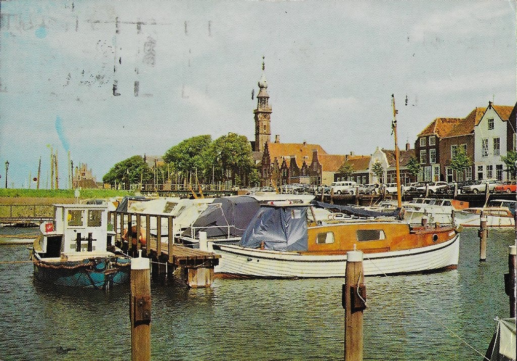 Veere haven gelopen ansichtkaart ( 191 ), Ophalen of Verzenden, 1980 tot heden, Gelopen, Zeeland