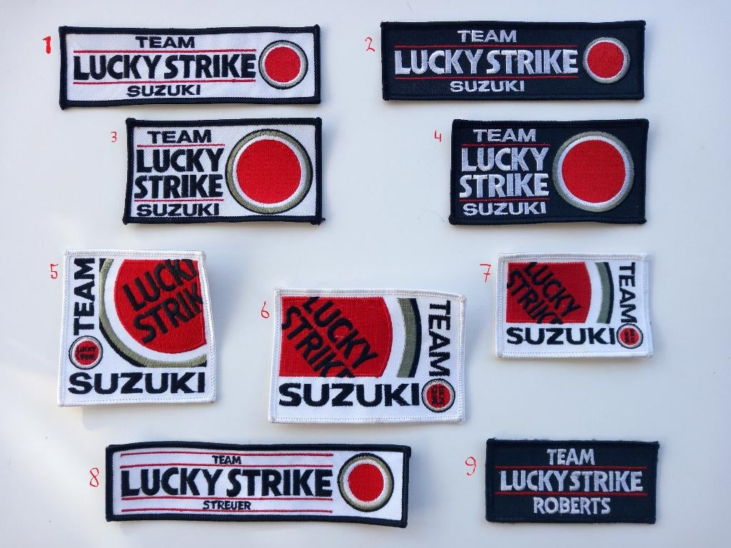 Team Lucky Strike Suzuki patch badge opnaai embleem, Ophalen of Verzenden, Nieuw, Motoren