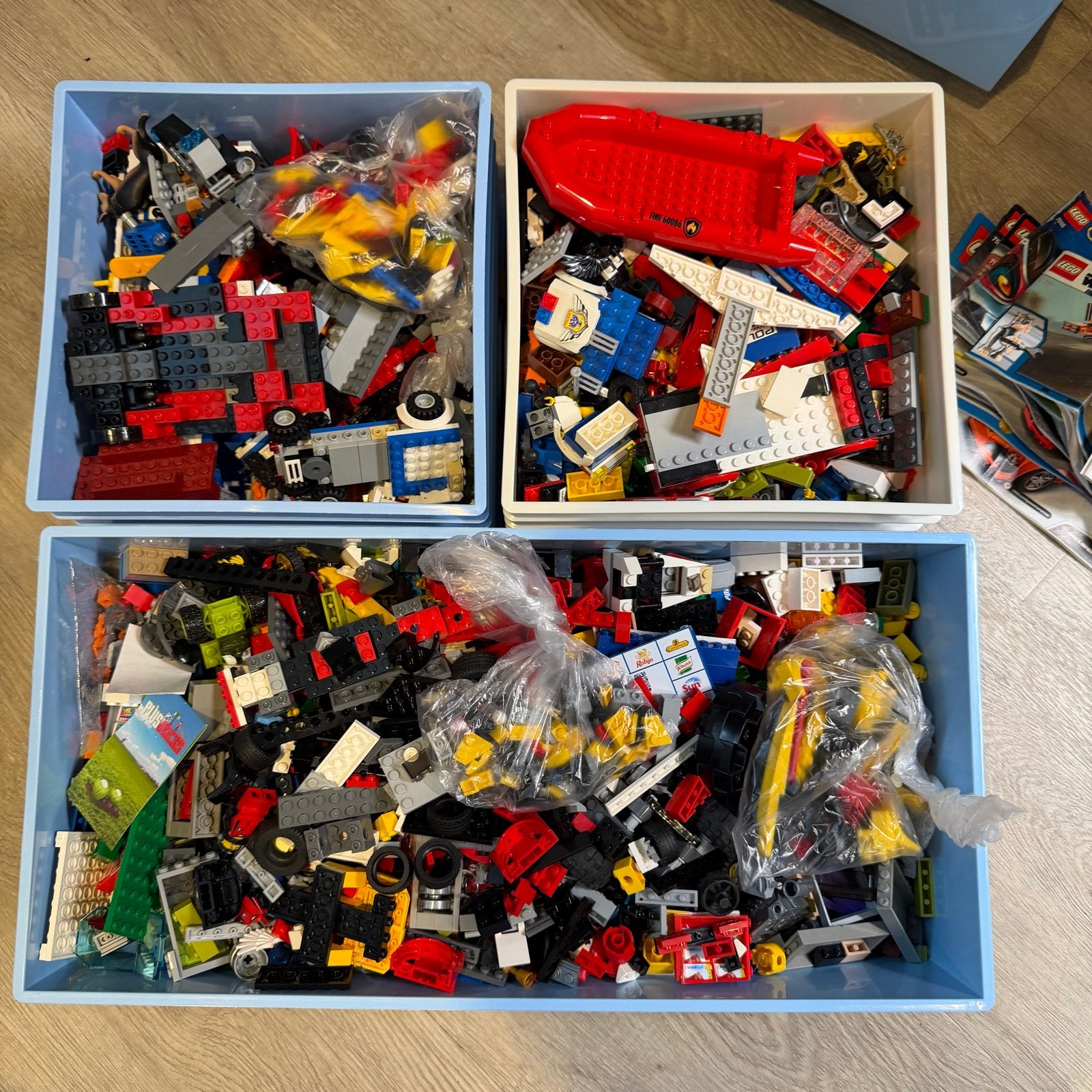 Grote partij LEGO met  boekjes opbergboxen en grondplaat, Kinderen en Baby's, Ophalen, Gebruikt, Lego, Losse stenen