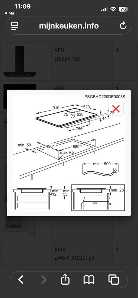 AEG 6000 Flex Bridge inductie kookplaat 90 cm, Witgoed en Apparatuur, Kookplaten, Ophalen, Gebruikt, Inbouw, Inductie