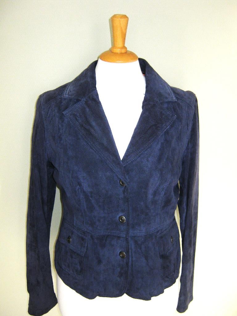 Jas maat 40 van suede van  Yessica ., Kleding | Dames, Ophalen of Verzenden, Zo goed als nieuw, Maat 38/40 (M), Blauw
