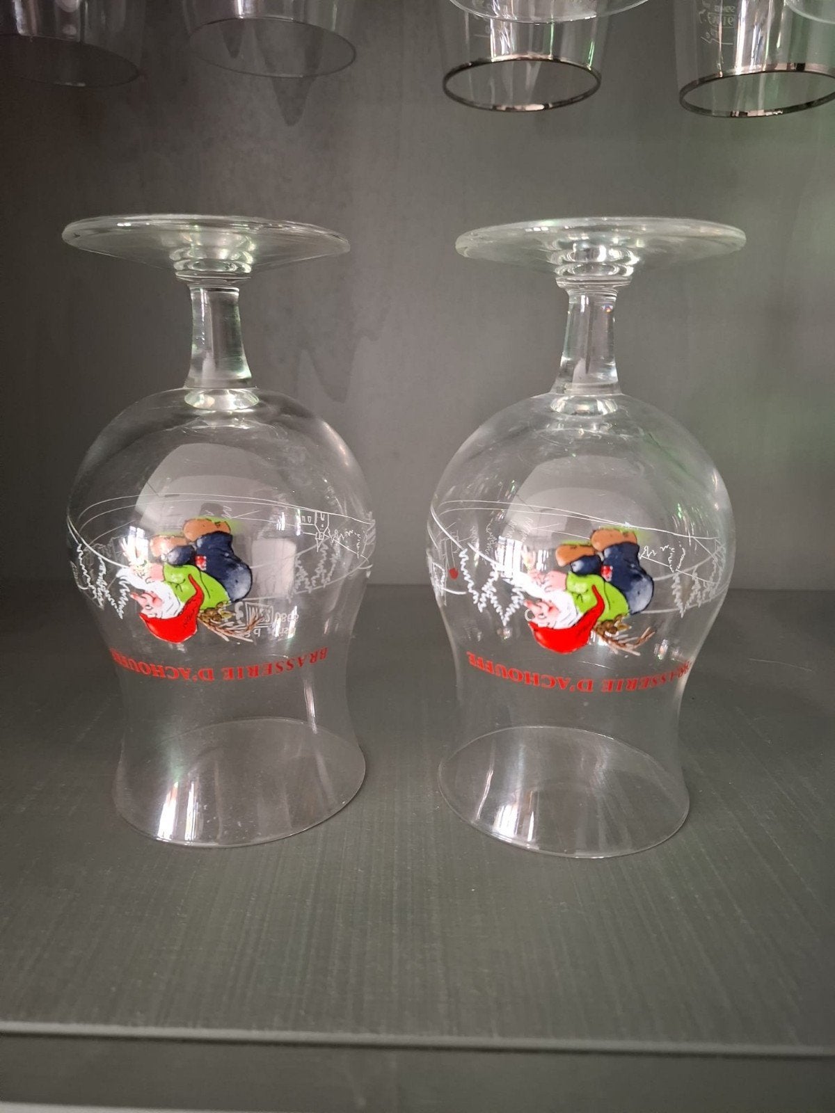 La Chouffe bierglazen (2 stuks), Ophalen of Verzenden, Zo goed als nieuw, Bierglas