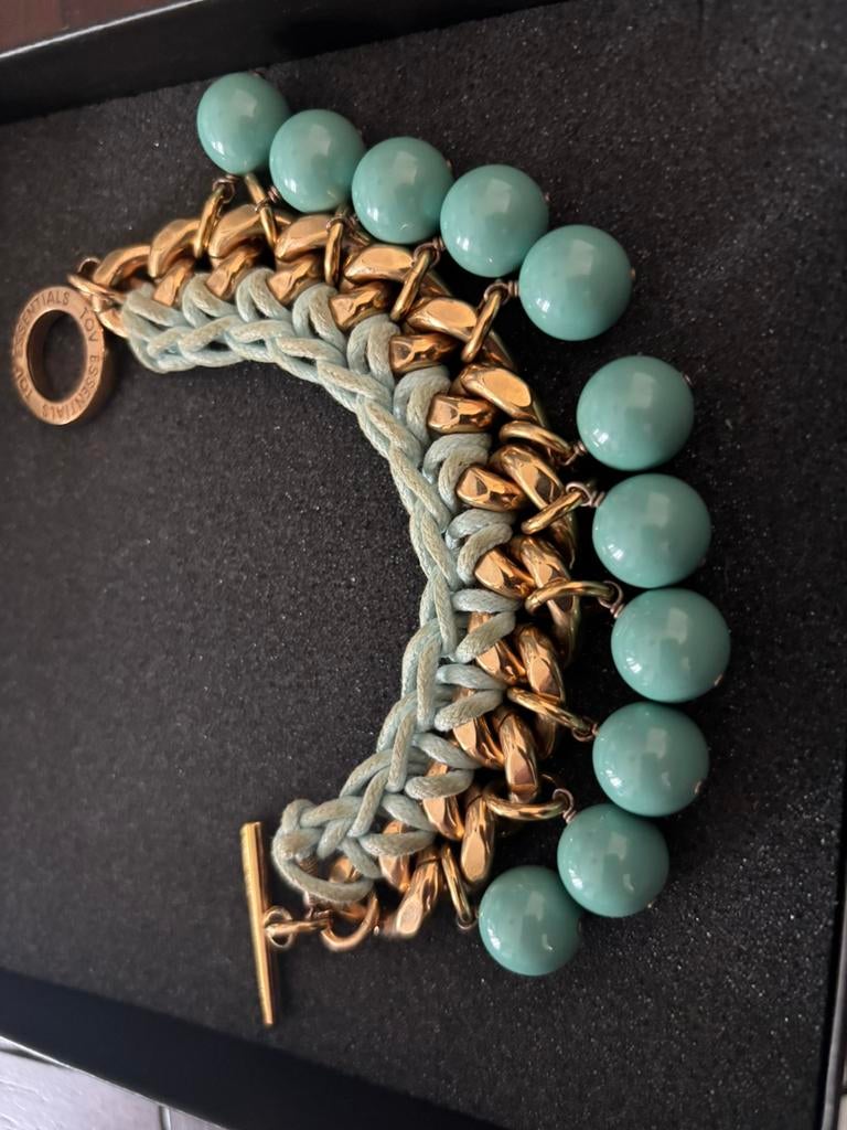 Tov armband pastel groen goudkl., Ophalen of Verzenden, Zo goed als nieuw, Groen