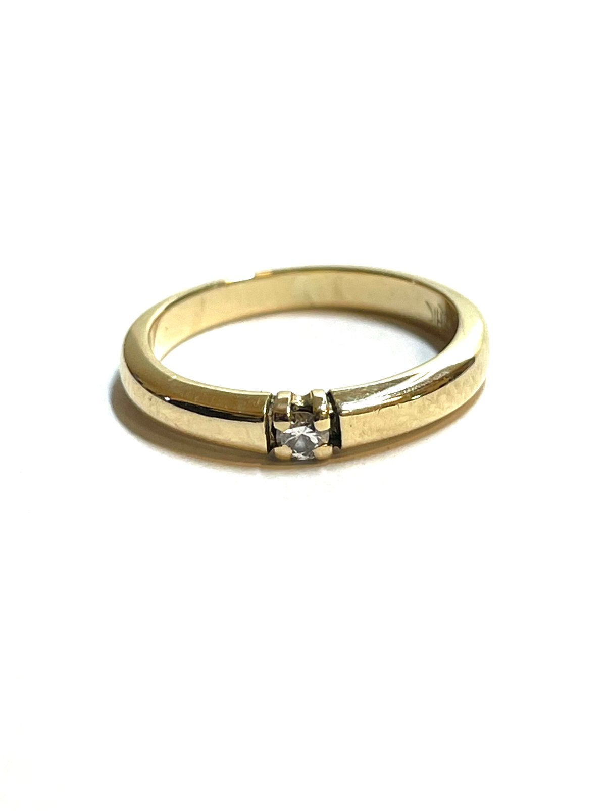 14k gouden ring met een diamant, -, -, Ophalen of Verzenden, Dame