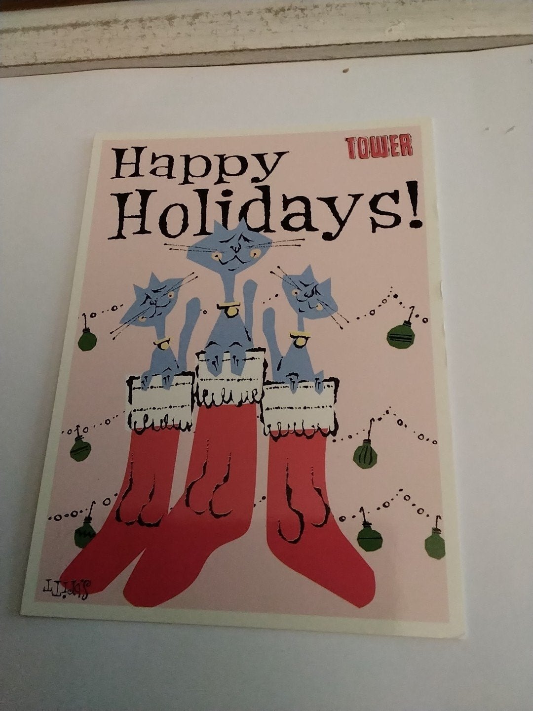 HAPPY HOLIDAYS!  KATTEN  IN SOKKEN, Ophalen of Verzenden, Voor 1920, Overige thema's