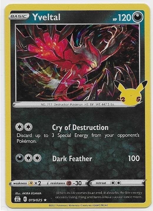 Celebrations,  Yveltal [holo] 19/25, Verzenden, Nieuw, Losse kaart