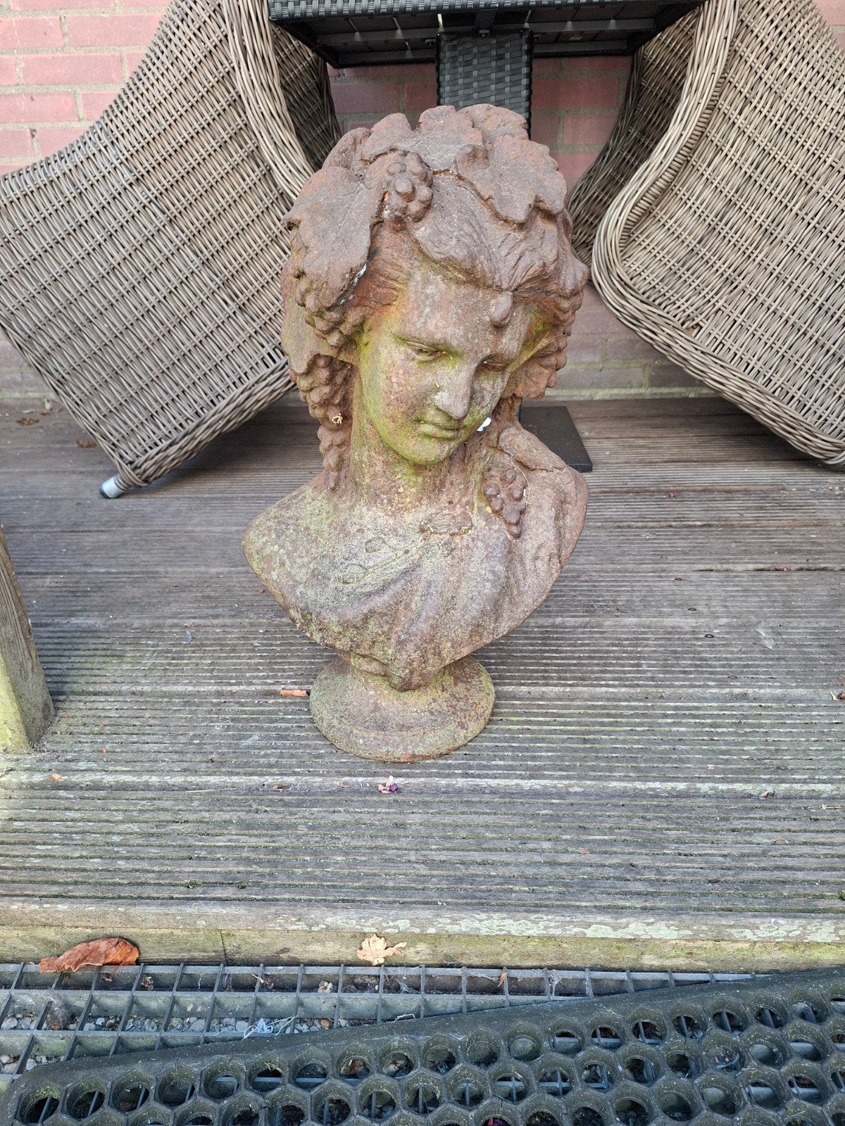 metalen vrouwenhoofd, Tuin en Terras, Tuinbeelden, Ophalen, Metaal