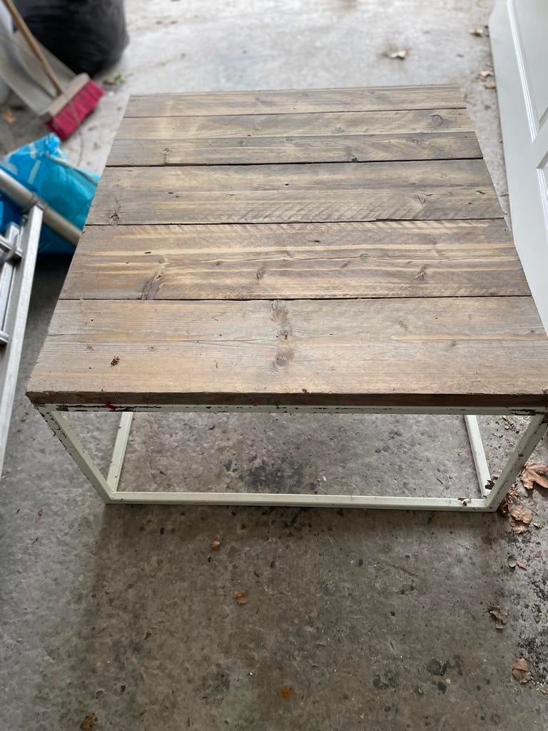 Tekoop tafel stalen frame teab, Huis en Inrichting, Zo goed als nieuw, Minder dan 50 cm, Rechthoekig, 50 tot 100 cm
