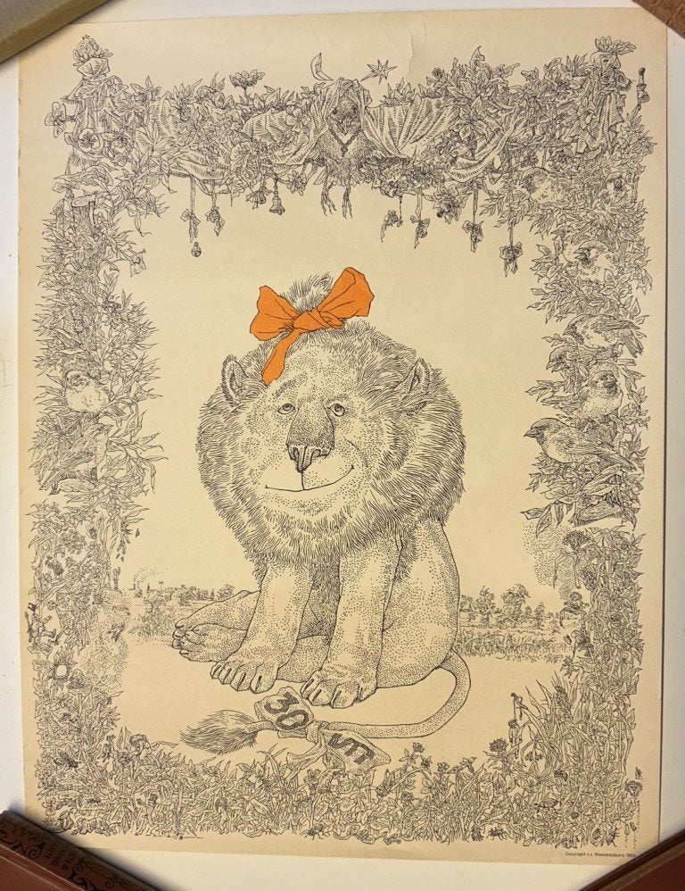 Peter Vos Vrij Nederland 1969 Leeuw Poster, Verzamelen, Ophalen of Verzenden, A1 t/m A3, Overige onderwerpen, Rechthoekig Staand