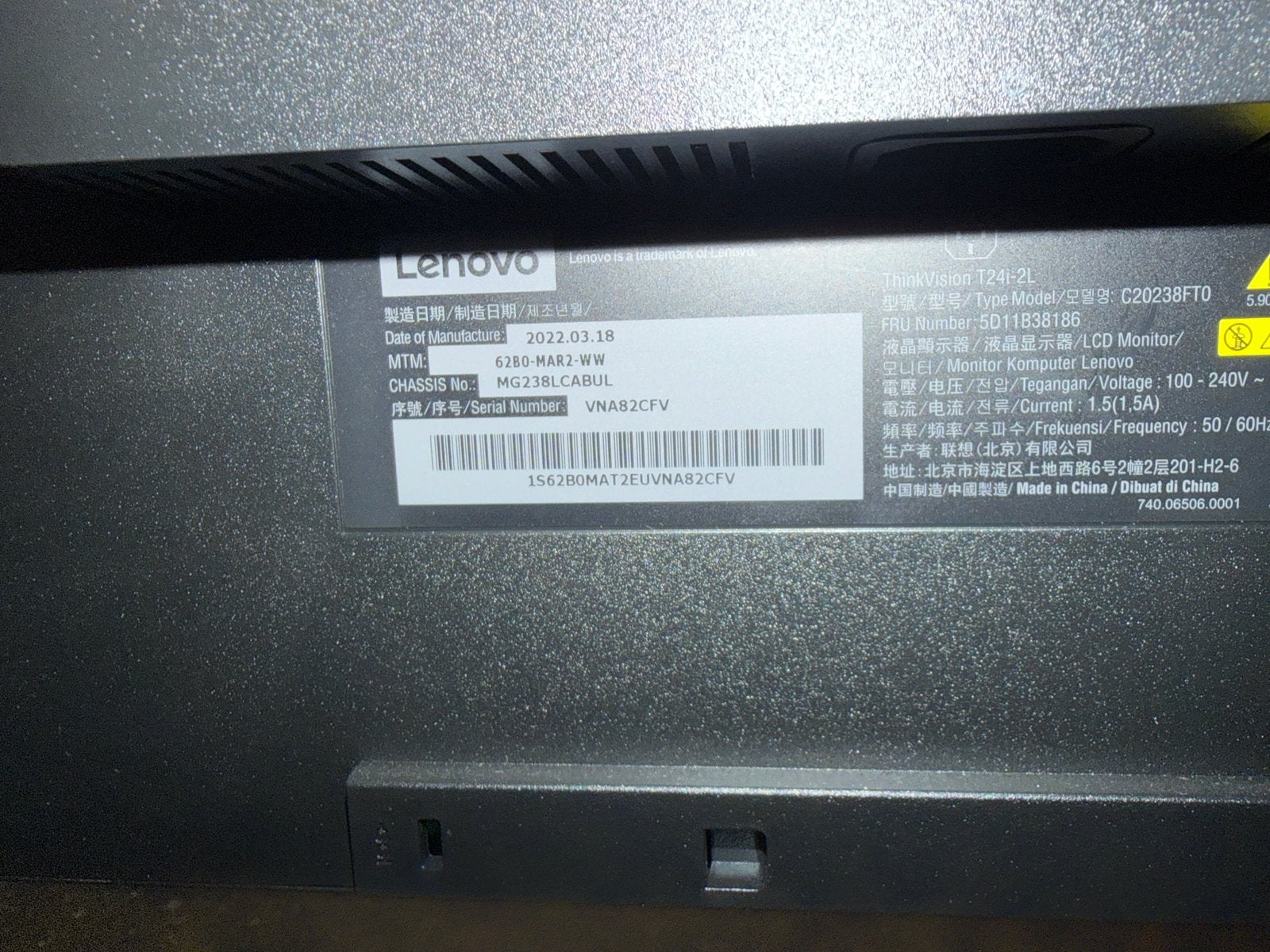 Lenovo Thinkvision 23.8” monitor, Ophalen, Gebruikt, IPS, 23.8 "