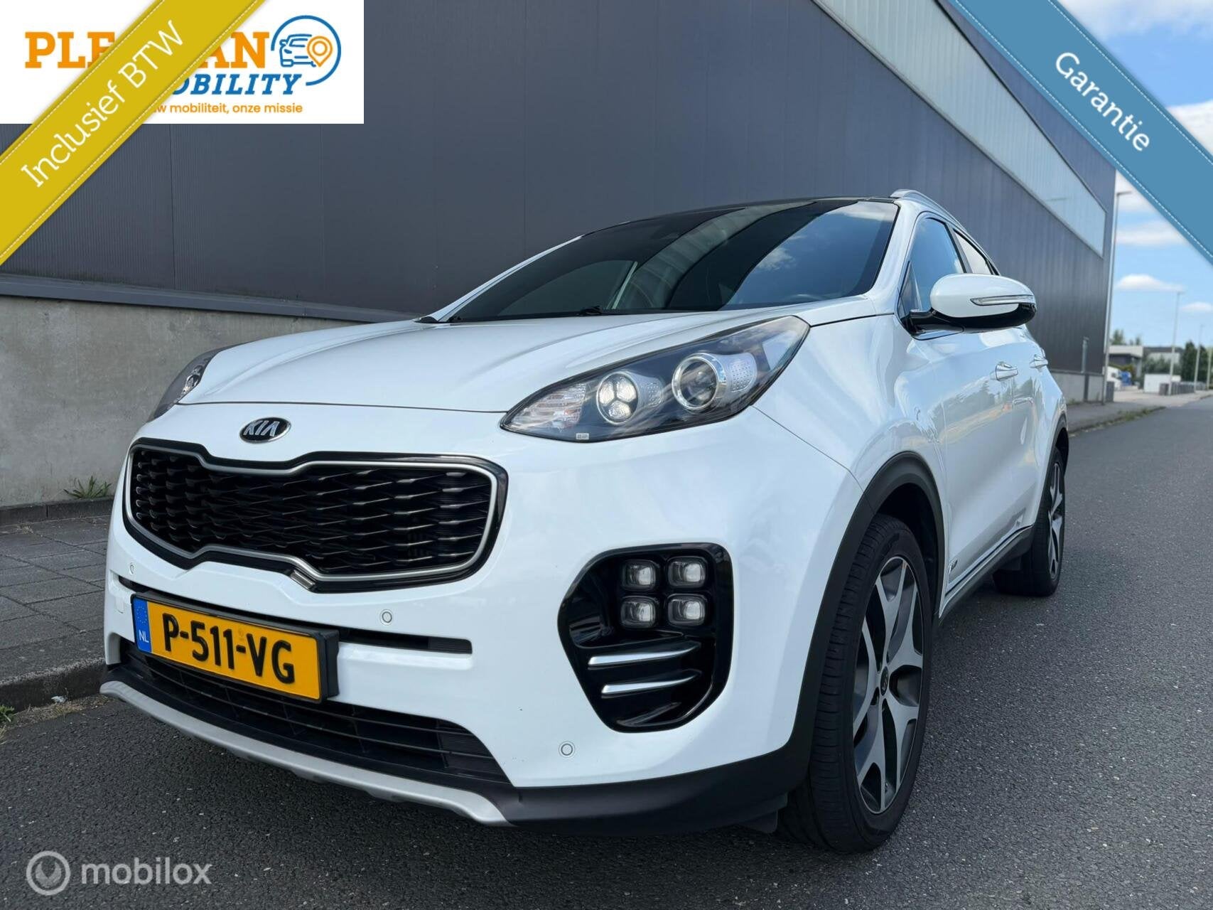 Kia Sportage 1.6 T-GDI 4WD GT-Line, Panodak, Onderhouden!, Auto's, Gebruikt, 4 cilinders, Wit, Bedrijf