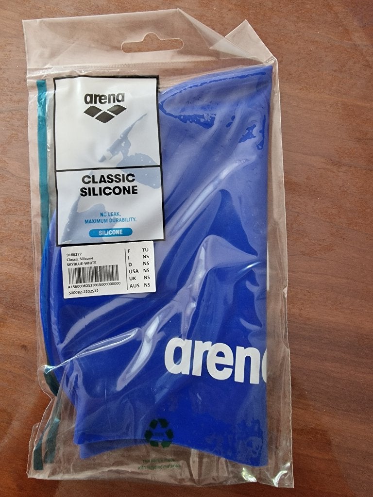 siliconen unisex badmuts / zwemmuts Arena Classic, blauw, Overige typen, Blauw, Arena, Nieuw