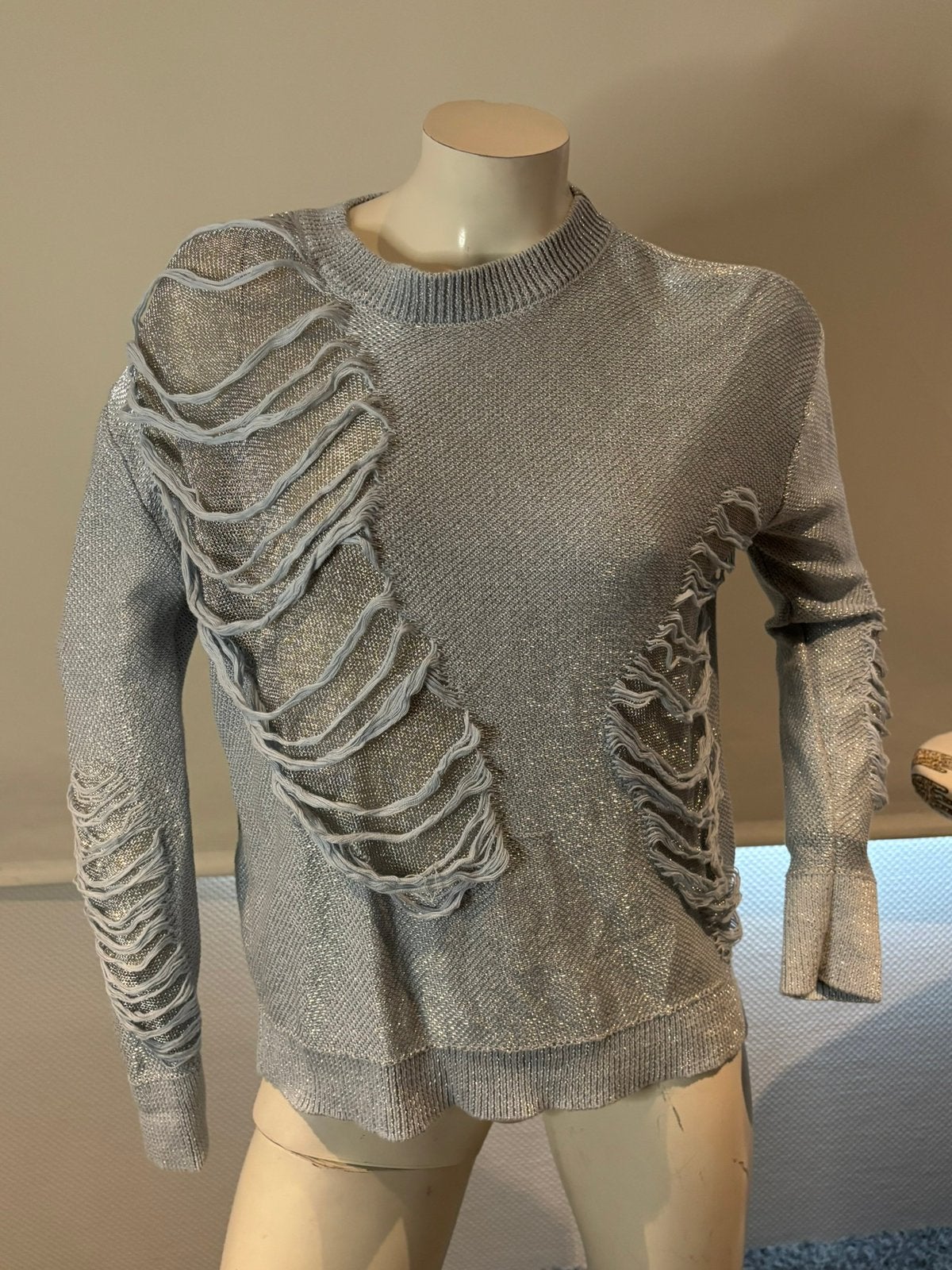 Zara lichtblauwe trui met glans maat s, Kleding | Dames, Ophalen of Verzenden, Zo goed als nieuw, Maat 36 (S), Blauw
