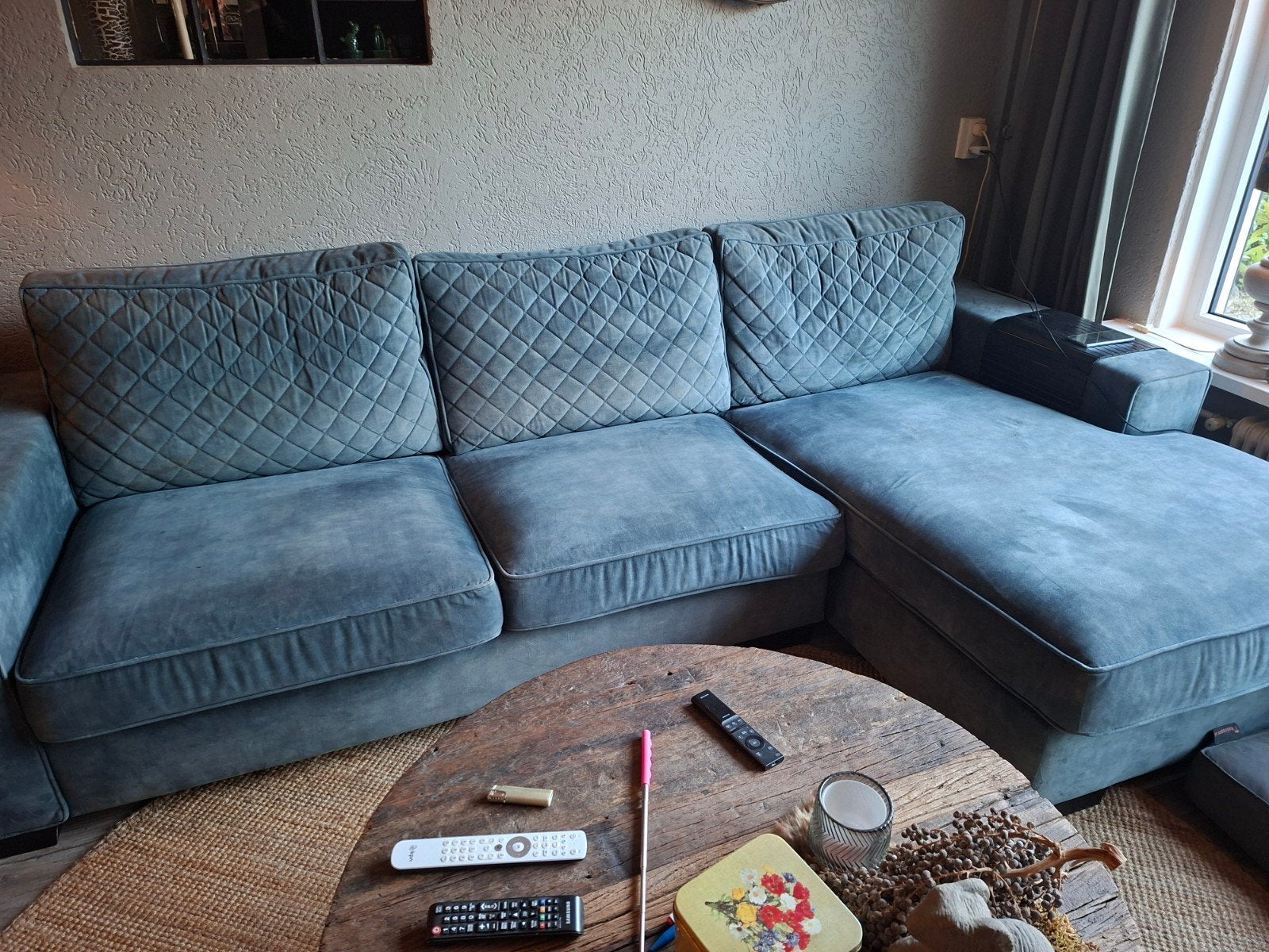 Gratis loungebank - nog goed voor 2e ronde, Ophalen, Gebruikt, Hoekbank, Stof