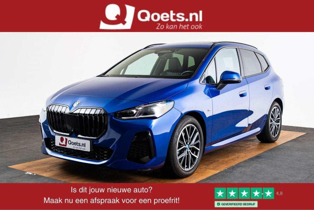 BMW 2-serie Active Tourer 220i M Sport - Trekhaak - Panorama, 12 maanden, Blauw, Bedrijf, 3 cilinders