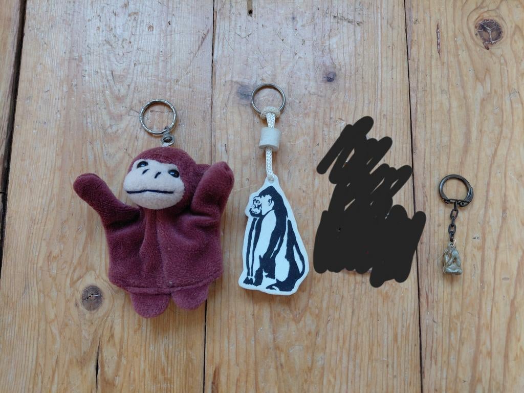 Sleutelhangers aap, aapjes, apen, aapje, gorilla, monkey, Ophalen of Verzenden, Knuffel of Figuurtje