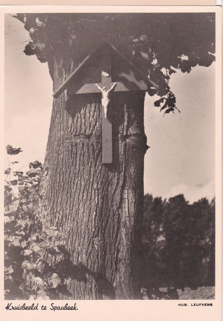 Kruisbeeld Spaubeek Serie Oude Kruisbeelden foto Leufkens'45, Verzenden, 1940 tot 1960, Ongelopen, Zuid-Holland