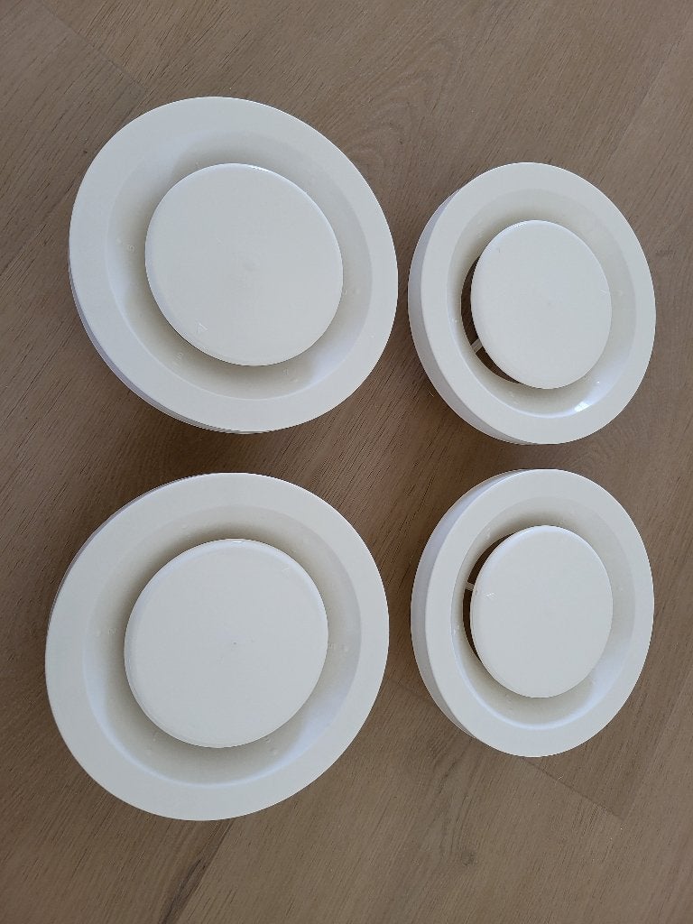 4x Zehnder STK 1 Ventilatieventielen Ø 125mm Wit – Nieuw!, Doe-het-zelf en Verbouw, Ventilatie en Afzuiging, Ophalen of Verzenden