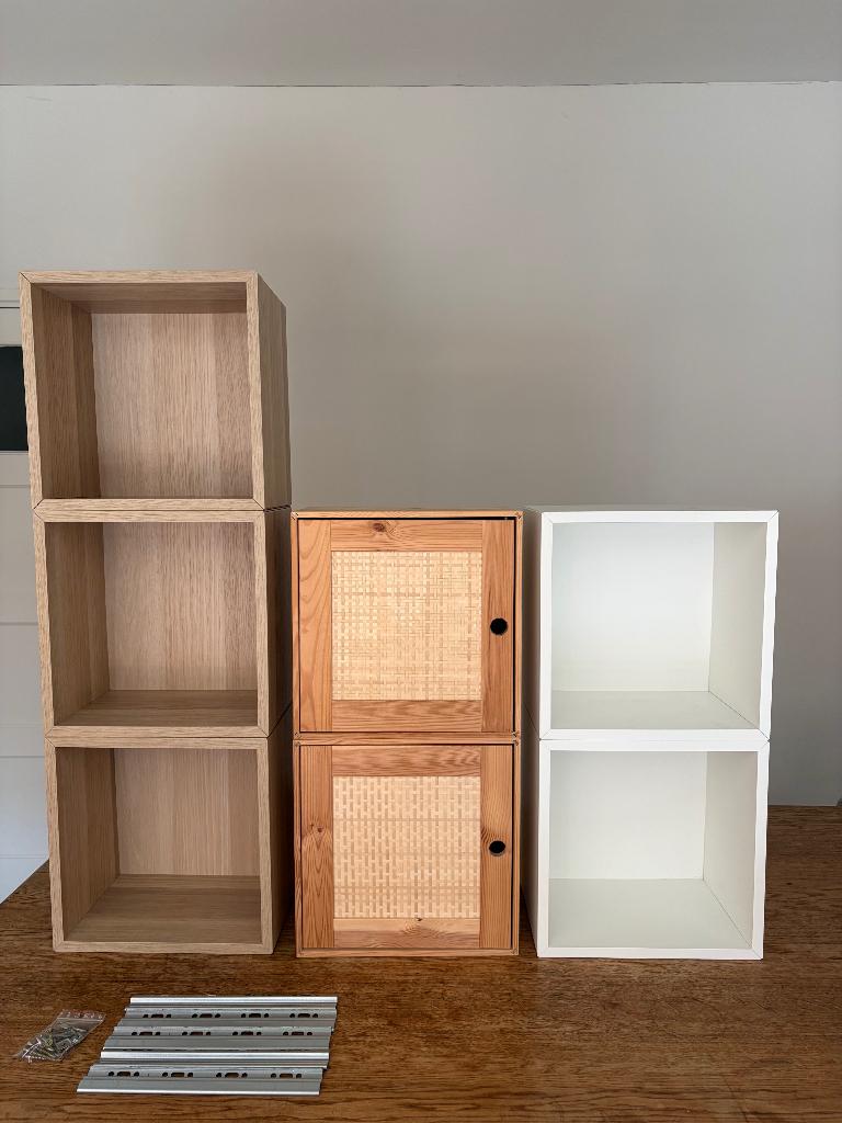 IKEA EKET + VÄLJARE wandkasten variatie 7 stuks, Huis en Inrichting, Kasten | Wandmeubels, Ophalen, Grenenhout, Zo goed als nieuw