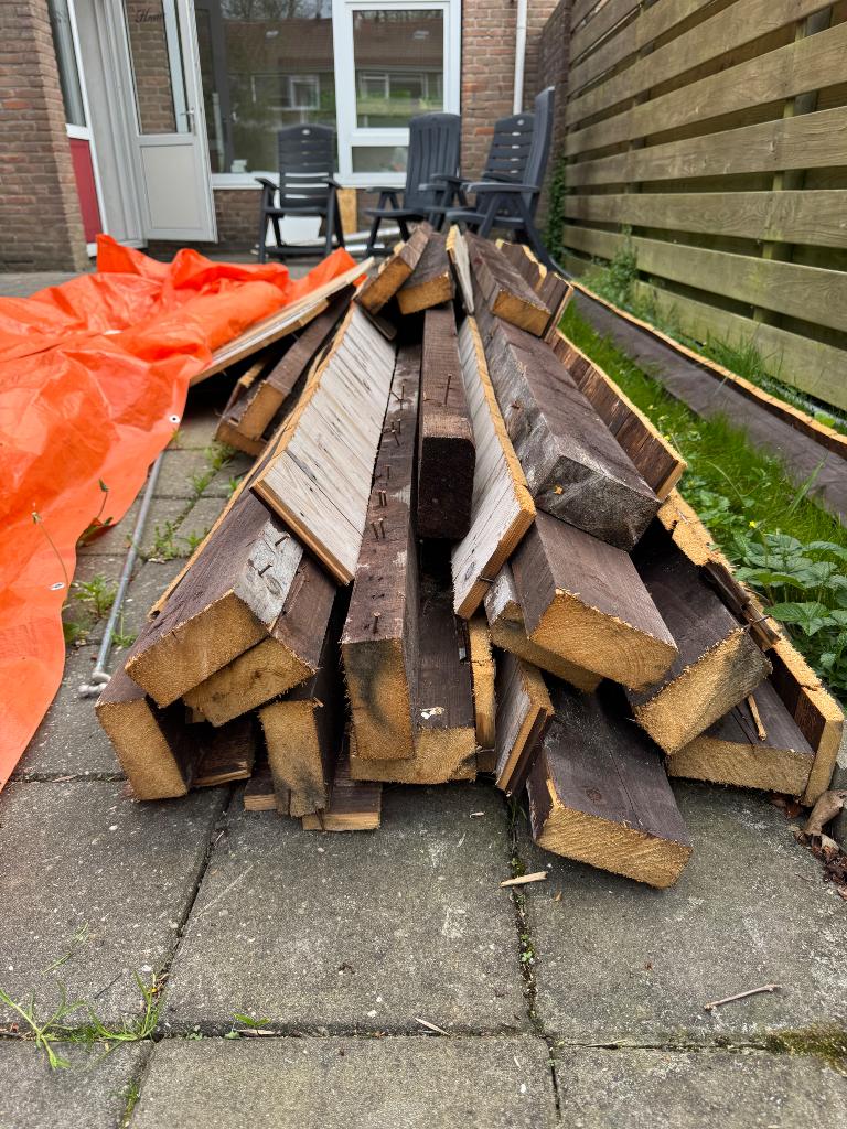 Houten balken diverse maten, Ophalen, Gebruikt, 250 cm of meer, Balken
