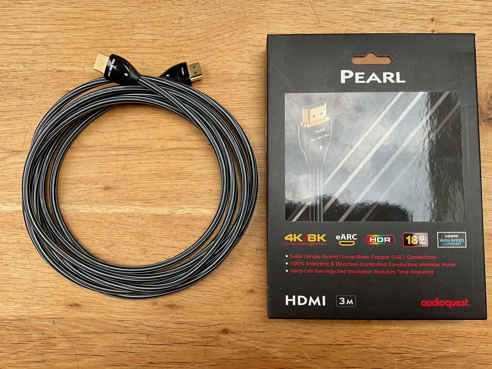 Audioquest Pearl 4K 8K 18G HDMI kabel 300cm met ovp, Ophalen of Verzenden, Gebruikt, 2 tot 5 meter, HDMI-kabel