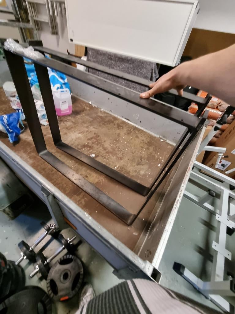 Metalen U-profiel Tafelpoten - Zwart, Ophalen, Tafelpoot, Gebruikt, 50 tot 100 cm