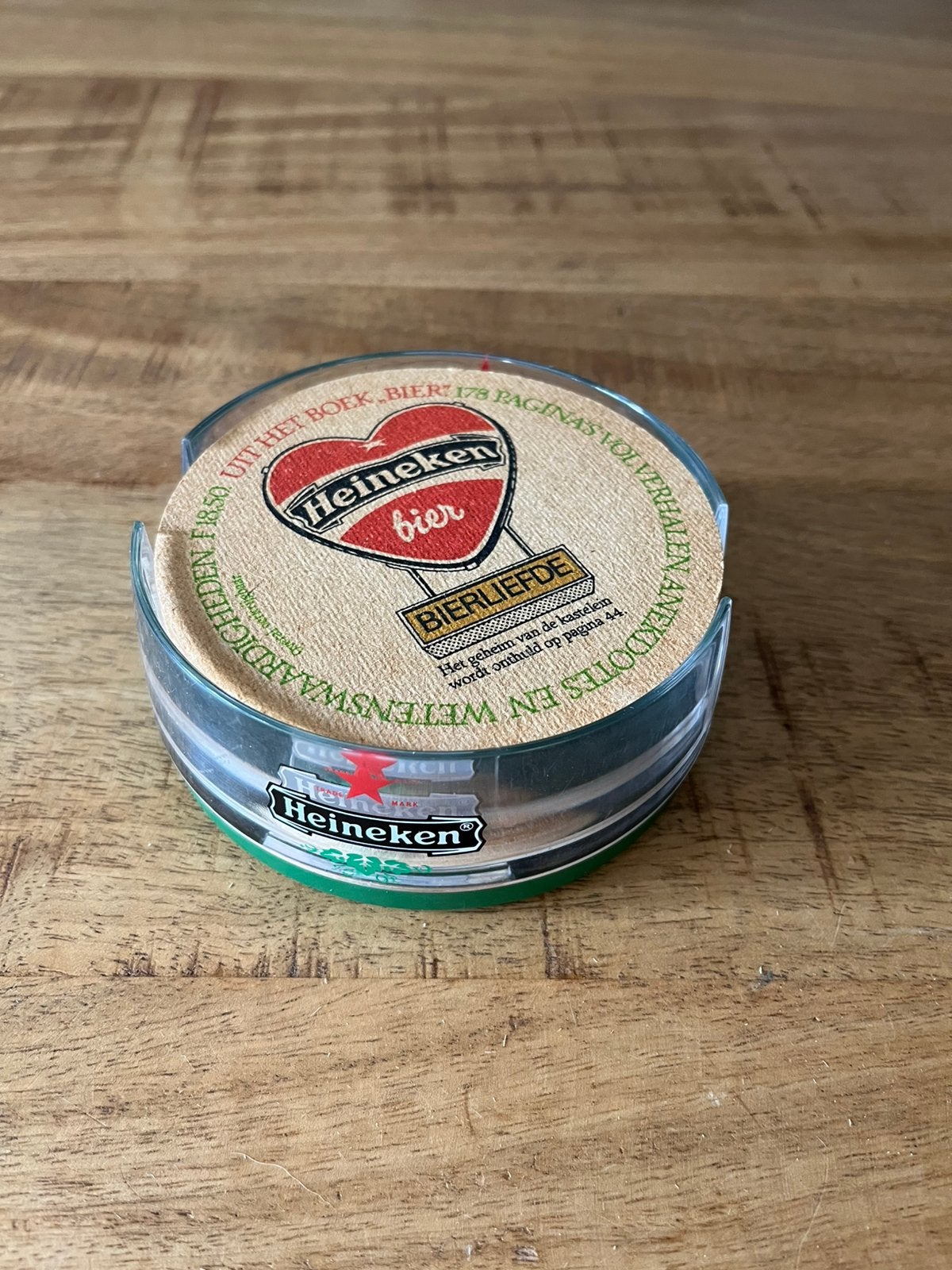 Vintage Heineken bierviltjes houder met inhoud., Ophalen of Verzenden, Zo goed als nieuw, Viltje(s), Heineken