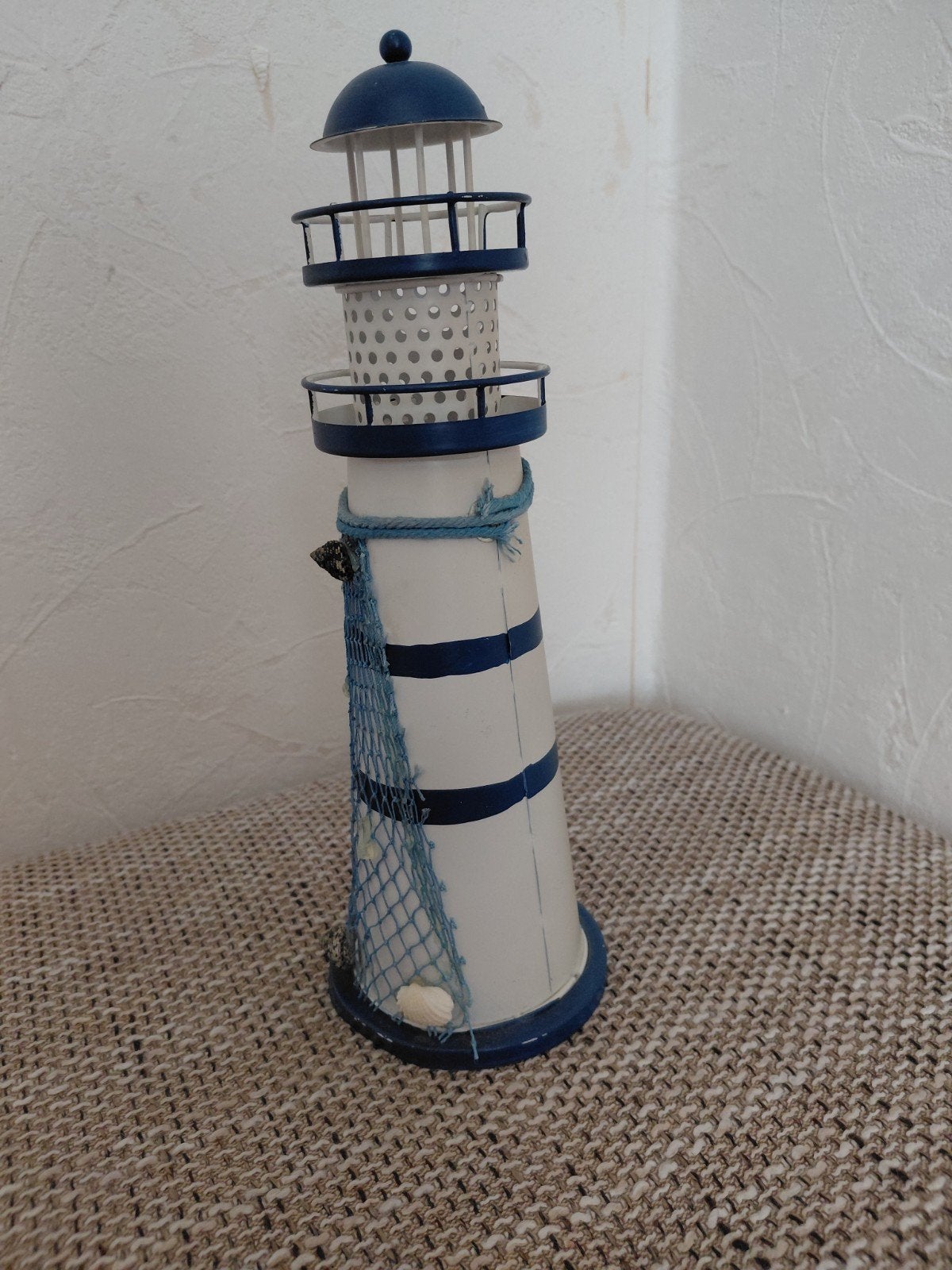 Decoratieve vuurtoren - 29 cm hoog, Gebruikt, Blauw, Overige stijlen, Ophalen of Verzenden