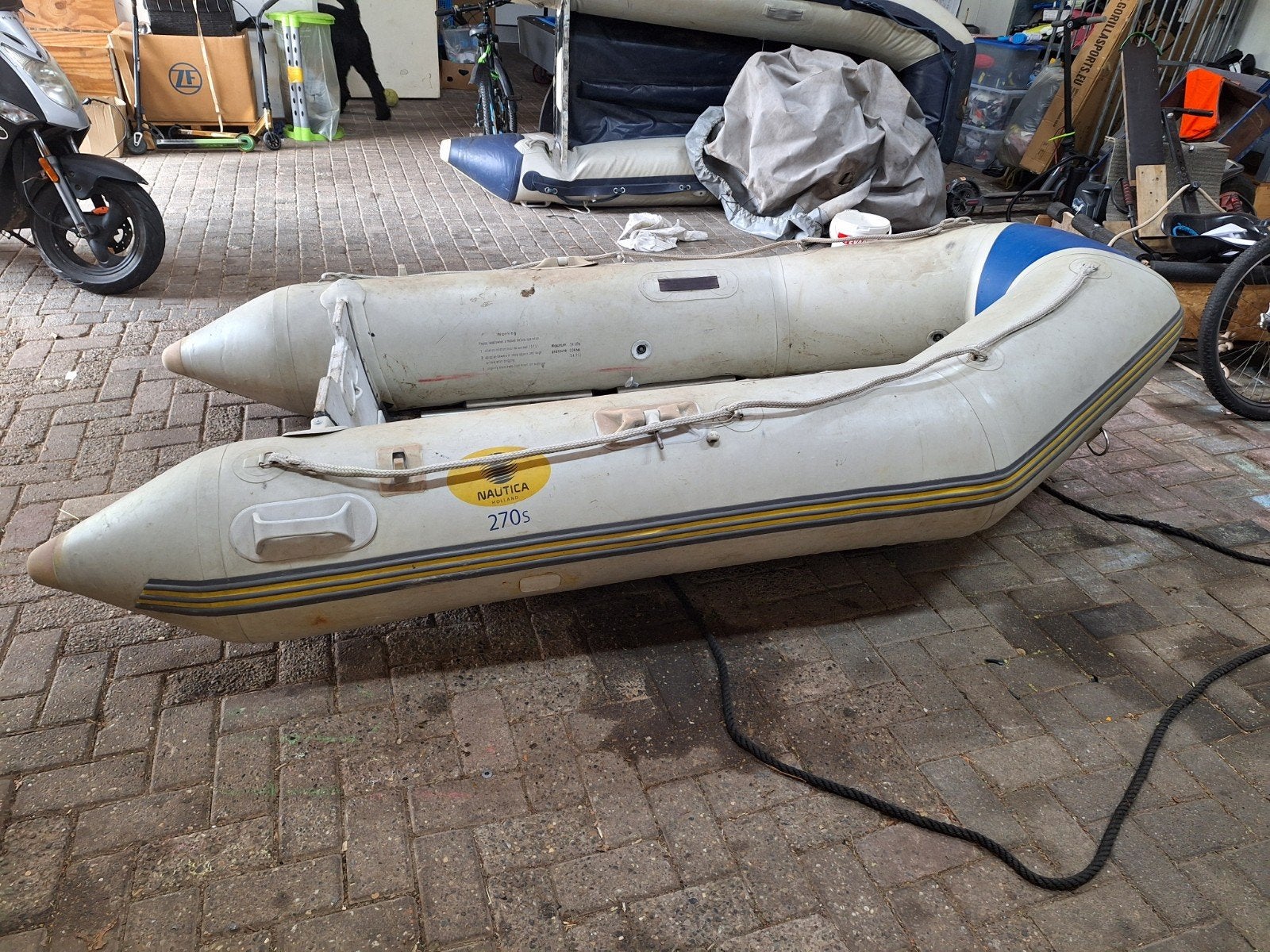 Rubberboot met 6pk suzuki 2 takt, Watersport en Boten, Rubberboten, Ophalen, Gebruikt, 6 pk, Hout