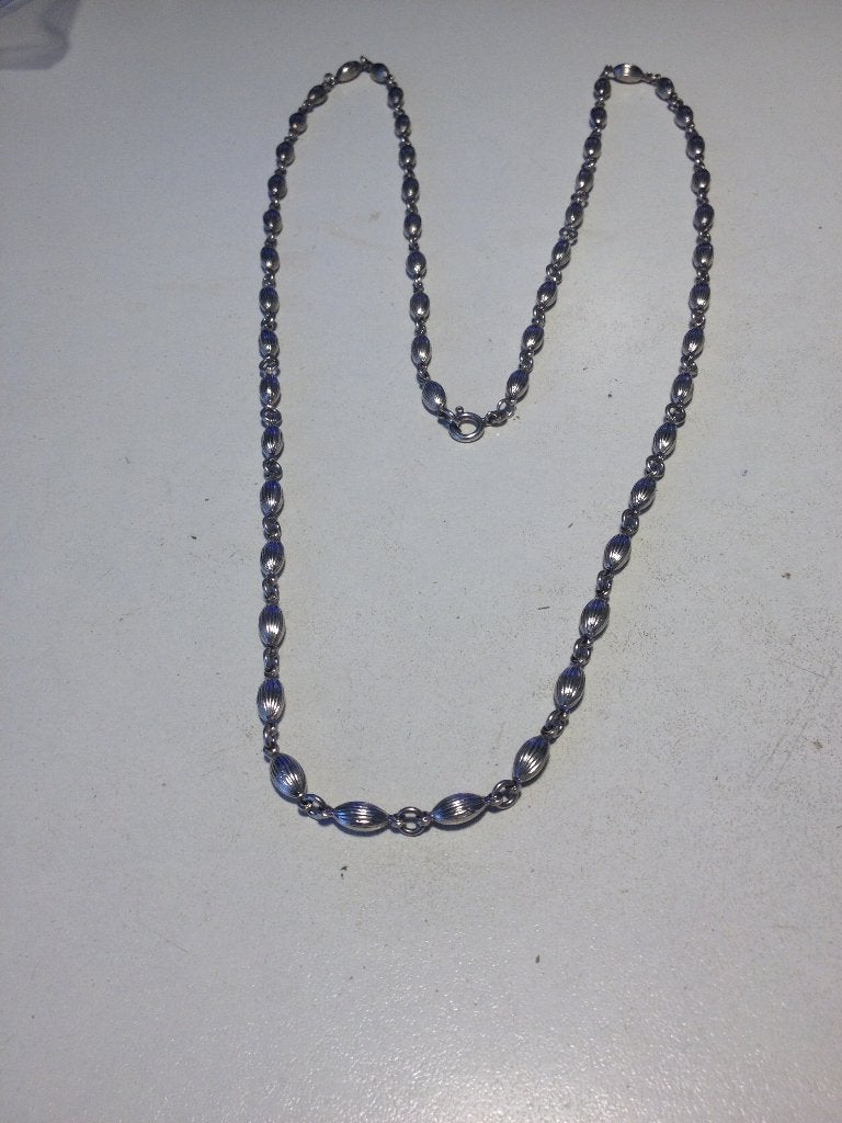zilveren antieke lange ketting, Verzenden, Zilver, Ketting
