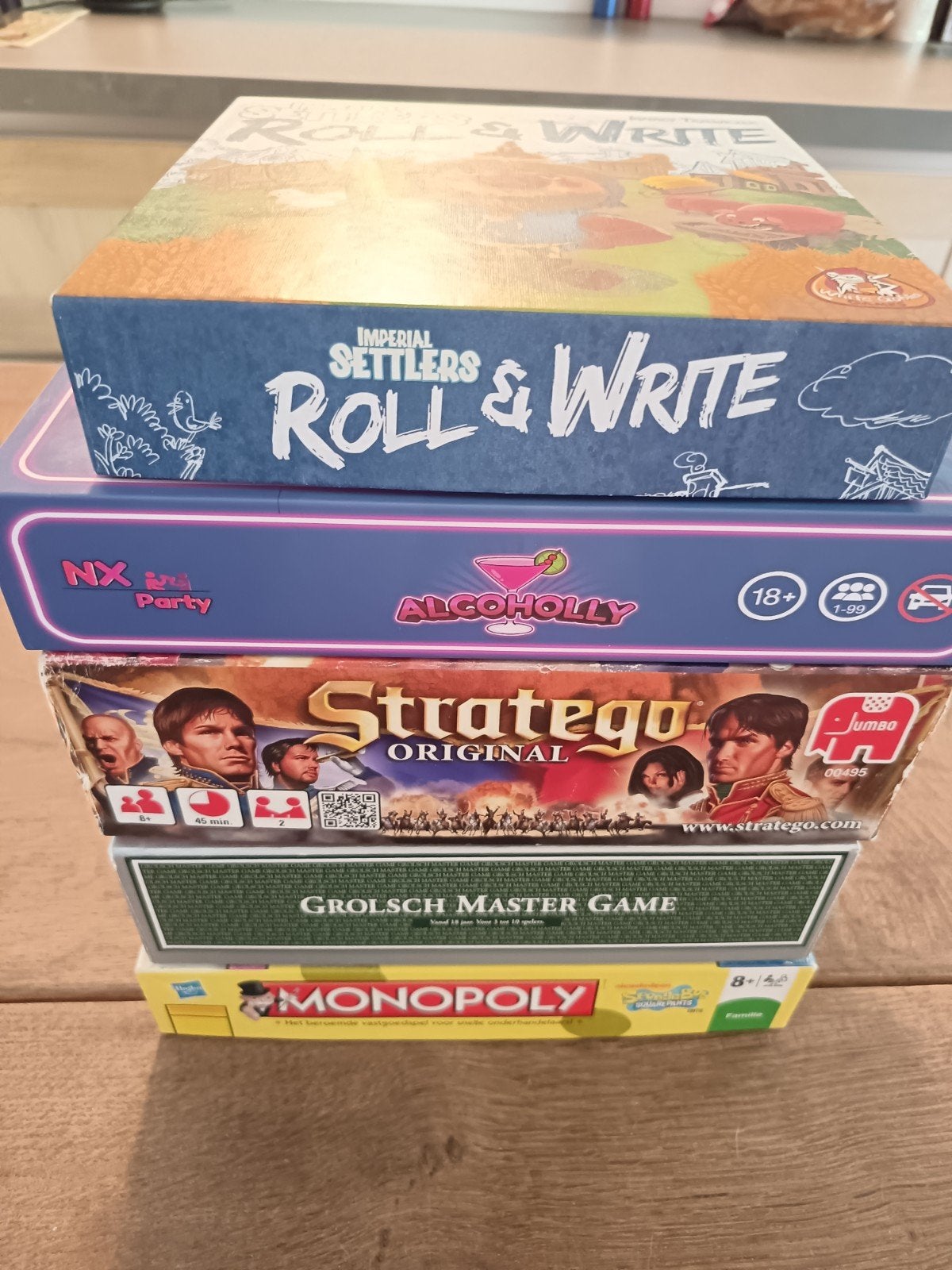 Bordspellenpakket: Monopoly, Stratego, Alcohooly en meer, Een of twee spelers, Ophalen of Verzenden, Gebruikt, Jumbo, Hasbro, NX Party, Grolsch, Portal Games