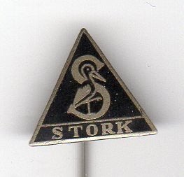 Speldje MACHINEFABRIEK STORK HENGELO ZWART EMAILLE (A5), Ophalen of Verzenden, Gebruikt, Overige onderwerpen