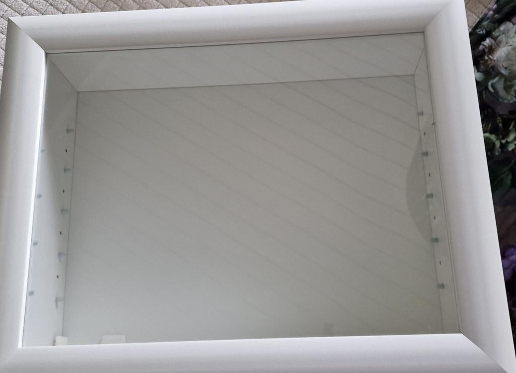 Wandvitrinekastje met glasplankjes, Ophalen, Met plank(en), 50 tot 100 cm, Zo goed als nieuw
